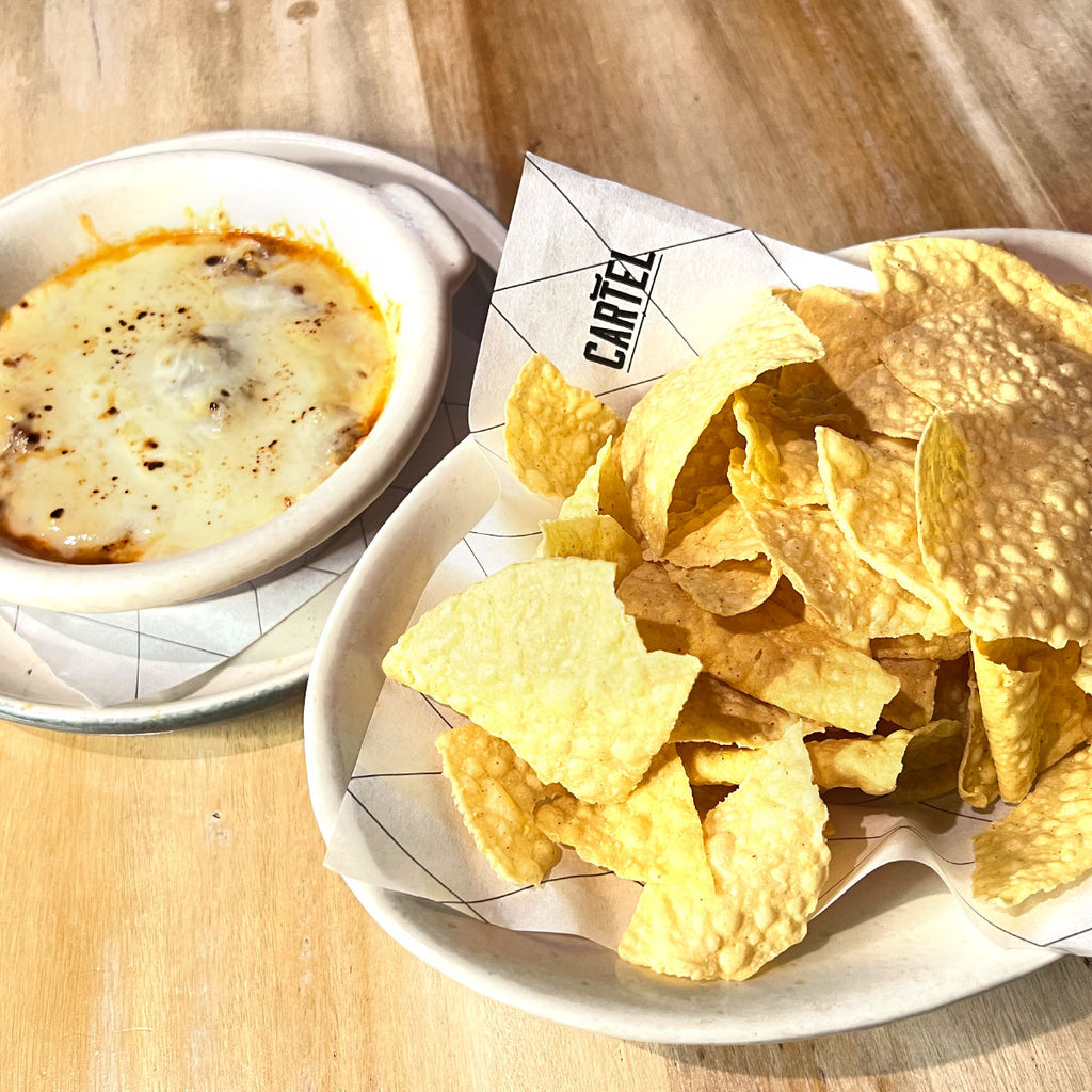 Nachos, Baked Manchego Cheese Dip & Tomato Salsa carteldeli